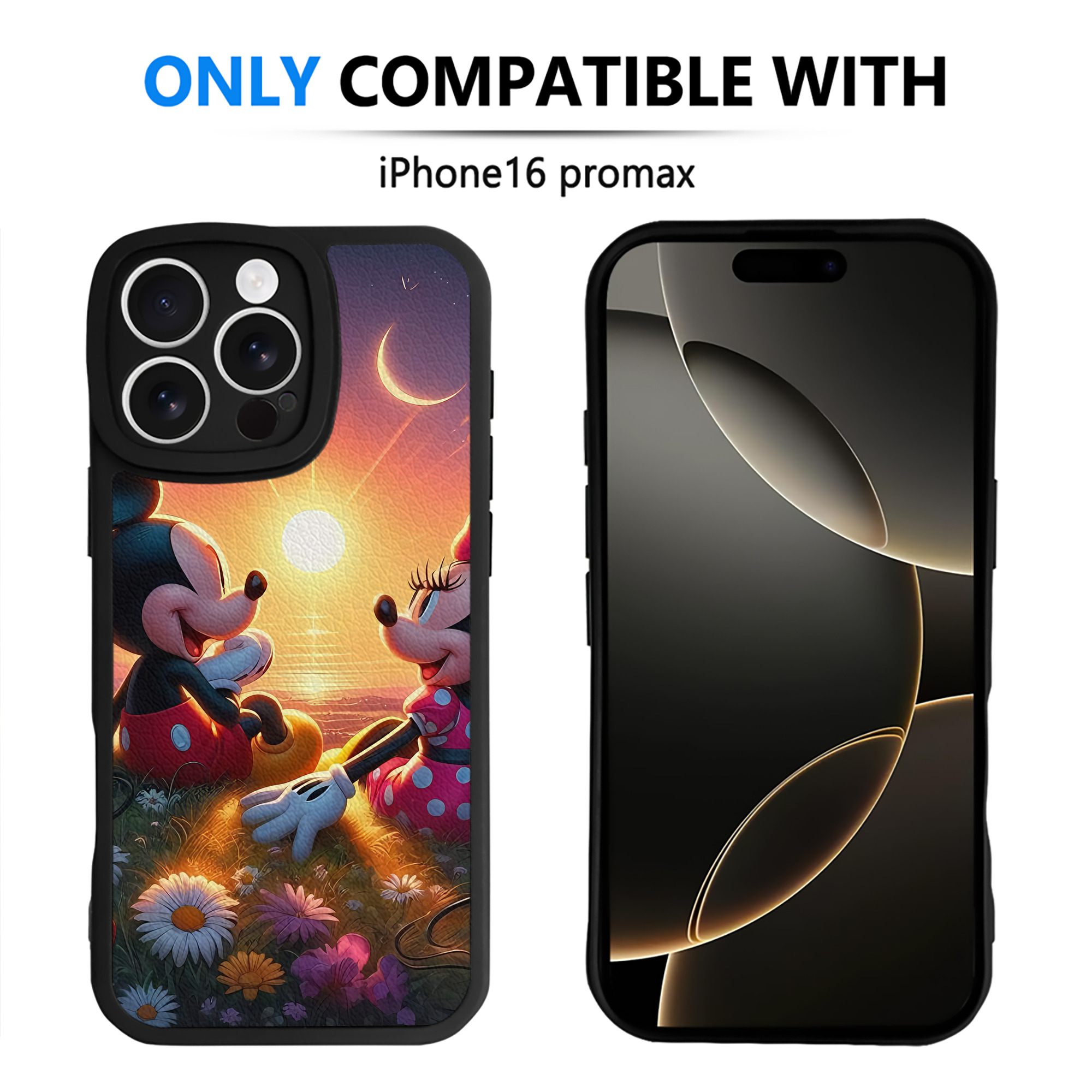 （画像用） ミッキーマウス Mickey Mouse 【iPhone 16シリーズ対応】シリコンスマホケース（レザー調） 材質：シリコン